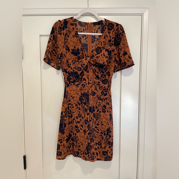 Missguided Floral-Print Twist-Front Mini Dress NEW Size 6 - Picture 3 of 10